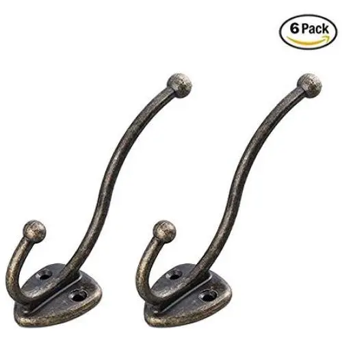 She-love Metal Handle Hook Hanger Clothes Hat Coat Robe Hanging Single Hook Wall Door (6 Pcs) She-love Metal Handle Hook Hanger Clothes Hat Coat Robe Hanging Single Hook Wall Door (6 Pcs)