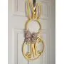 Monogram Bunny Door Hanger - Spring Door Hanger - Bunny Initial Wreath - Monogram Easter Bunny Wreath - Spring Door Decoration - Wood Hanger
