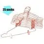KOOBAY 25PS 42cm Rose Copper Gold Shiny Steel Wire Clothes Clips Hanger Coat Clothes Garment Hangers with Pants Bar Fit Closet Hangers KOOBAY 25PS 42cm Rose Copper Gold Shiny Steel Wire Clothes Clips Hanger Coat Clothes Garment Hangers with Pants Bar Fit Closet Hangers