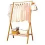 ZEMIN Floor Standing Coat Rack Clothes Hat Stand Hanger Hooks Movable Useful Bamboo Environmental Protection Durable, Log, 3 (Size : 63x50x156cm)