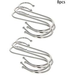 MroMax Stainless Steel S Hooks 4.92'' x 2.17''(L x W), S Shaped Hook Hangers for Kitchen Bathroom Bedroom Storage Room Office Outdoor Multiple Uses, Silver 8pcs