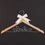 Ella Celebration Bride Wedding Dress Hanger Natural Wood, Wooden and Wire Hangers for Dresses (Natural Wood Silver Wire)