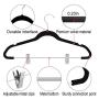 TIMMY Velvet Hangers with Clips 20 Pack Non Slip Clothes Hangers Ultra Thin for Pants Hangers Skirt Hangers with Swivel Hooks(Black)