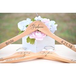 Personalized Bridesmaid Hangers - Engraved Wooden Bridal - Personalized Wedding Hangers - Wedding Dress Hanger - Bridesmaid Gift - Hangers