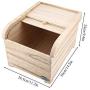 Rice Storage Bin, Paulownia Wood Shuttered Cereals Storage Container Great for Cereals Rice Kitchen Storage Boxes with Cover 10Kg(#01)
