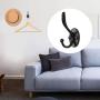 uxcell 2pcs Dual Wall Hooks Zinc Alloy Wall Mounted Coat Hat Double Robe Hooks Clothes Hanger Holder w Screws Black