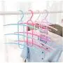 10 pcs Creative Home Three-Layer Hangers 4 Colors Three Layer Anti-Skid Plastic Clothes Hanger for Household Pants Rack Hangers Random Color