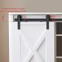 WINSOON 6FT Super Mini Sliding Barn Door Cabinet Hardware Kit for Double Doors TV Stands Small Wardrobe Cabinets, I Shape Hanger (NO Cabinet)