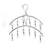 Lecent@Stainless Steel Laundry Drying Rack Hanger with 6 Clips For Drying Socks, Kids Clothes, Bra, Towel, Underwear, Hat, Scarf, Pants, Gloves (Set of 6)