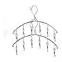 Lecent@Stainless Steel Laundry Drying Rack Hanger with 6 Clips For Drying Socks, Kids Clothes, Bra, Towel, Underwear, Hat, Scarf, Pants, Gloves (Set of 6)