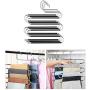 KYCPTNFJ Five S-Type Layers Trouser Hanger Hangers Space-Saving Clothes Pants Non-Slip Closet Organizer for Scarf Jeans Clothes Towels
