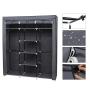 SONGMICS Portable Clothes Closet Non-Woven Fabric Wardrobe Double Rod Storage Organizer Grey 59-Inch URYG12GY