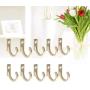 TOPBATHY 20PCS Single Coat Hooks Mini Size Wall Mounted Cloth Hanger for Coats Hats Towels Keys (Golden)