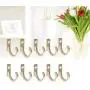 TOPBATHY 20PCS Single Coat Hooks Mini Size Wall Mounted Cloth Hanger for Coats Hats Towels Keys (Golden)