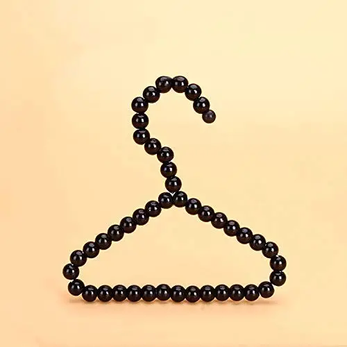 SAASNY Fashion 16 cm Pearl Bow Clothes Clothing Hangers for Kids Children Pet Dog Cat 15 Pieces,Black Ideal for Home and Shops