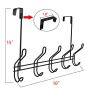 Mebbay 2 Pack Over The Door Hook Rack, Door Mounted Heavy Duty Organizer Hooks, Over Door Hanger for Clothes, Coats, Towels, Hats or Handbags - 5 Dual Hooks, Black
