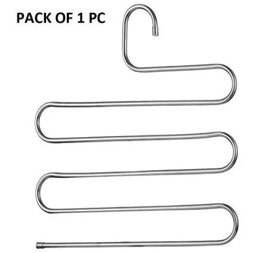 HKOrion Trousers Pants Clothes Hangers Closet Storage Organizer Stainless Steel Multipurpose for Jeans, Scarf, Ties, Legging S Shape Wardrobe Space Saver 5 Layers Hanger Pack of (1) Piece HKOrion Trousers Pants Clothes Hangers Closet Storage Organizer Stainless Steel Multipurpose for Jeans, Scarf, Ties, Legging S Shape Wardrobe Space Saver 5 Layers Hanger Pack of (1) Piece