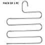 HKOrion Trousers Pants Clothes Hangers Closet Storage Organizer Stainless Steel Multipurpose for Jeans, Scarf, Ties, Legging S Shape Wardrobe Space Saver 5 Layers Hanger Pack of (1) Piece HKOrion Trousers Pants Clothes Hangers Closet Storage Organizer Stainless Steel Multipurpose for Jeans, Scarf, Ties, Legging S Shape Wardrobe Space Saver 5 Layers Hanger Pack of (1) Piece