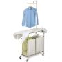 Honey-Can-Do Rolling Laundry Sorter with Ironing Board and Shirt Hanger