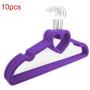 10PCS Random Color Clothes Hangers Plastic Heart-Shaped Flocking Hanger Portable Drying Rack Hanger