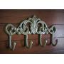 Farmhouse Style Entrance Hook Rack, Bathroom Towel Hanger, Sage Green or Pick Color, Handpainted Cast Iron