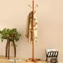 Cxjff Floor Standing Coat Rack Useful Save Space Hanger Clothes 10 Hooks Easy Install, Wood (Color : Wood Color, Size : 46x46x181cm)
