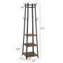 Rusilay Simple Retro Style Floor Coat Rack Bedroom Hanger,Industrial Coat Rack Entryway Clothes Laundry Coat Stand with 8 Hooks 3 Shelves,70.9 X 17.7 X 17.7 Inches