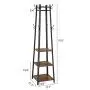 JKRED Industrial Style Coat Rack with 3-Tier Storage Shelves, Multipurpose Hanger for Entryway, Clothes Laundry Coat Stand with 8 Hooks, 70.9 inches