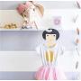 5pcs Random Color Cute Cartoon Princess Girls Wooden Children Clothes Hanger Nordic Style Wood Coat Rack Baby Hanger Kids Room Decoration Hook