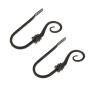 2PCS Heavy Duty Antelope Horn Design Window Curtain Hook U Shape Drapery Blinds Tieback Holdback Holders Wall Clothes Coat Hangers - Black