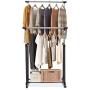Heize best price Double Bar Adjustable Garment Rack Rolling Clothes Hanger with Shoe Rack Portable (U.S. Stock) Heize best price Double Bar Adjustable Garment Rack Rolling Clothes Hanger with Shoe Rack Portable (U.S. Stock)
