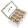 MyGift 8-Compartment Vintage White Wood Tea Bag Storage Boxes with Lid MyGift 8-Compartment Vintage White Wood Tea Bag Storage Boxes with Lid