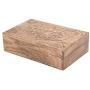 DharmaObjects Hamsa Hand of Fatima Hand Carved Jewelry Trinket Keepsake Wooden Storage Boxes (Fatima Hand, Large)