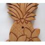 Ukulele Wall Mount Hanger, Deluxe Carved Pineapple, Plumeria, Luau Party Decor