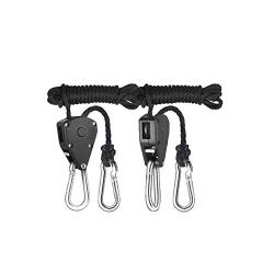 Rope Clip Hanger, Sopito 8 Pairs 1/8 inch Adjustable Heavy Duty Rope Hanger - Reinforced Metal Internal Gears Ratchets, Loose-Proof Design, 8-ft Long & 150lbs Weight Capacity