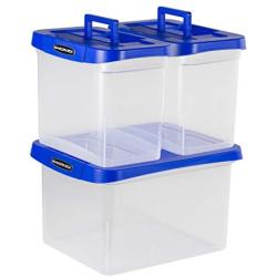 Bankers Boxes Heavy Duty Portable Plastic File Boxes with Hanging Rails, Letter, 1 Pack (0086304)