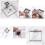 SUMNACON Modern Square Hand Towel Ring, Stainless Steel Towel Hanger Holder Organizer for Shower Bathroom Kitchen, Wall-Mounted Towel Rack/Bar with Hardwares, Silver