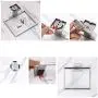 SUMNACON Modern Square Hand Towel Ring, Stainless Steel Towel Hanger Holder Organizer for Shower Bathroom Kitchen, Wall-Mounted Towel Rack/Bar with Hardwares, Silver