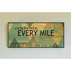 Race Medal Holder/Running Medal Hanger CELEBRATE EVERY MILE- Wood Wall Mounted Medal Organizer. CUSTOMIZATION Available