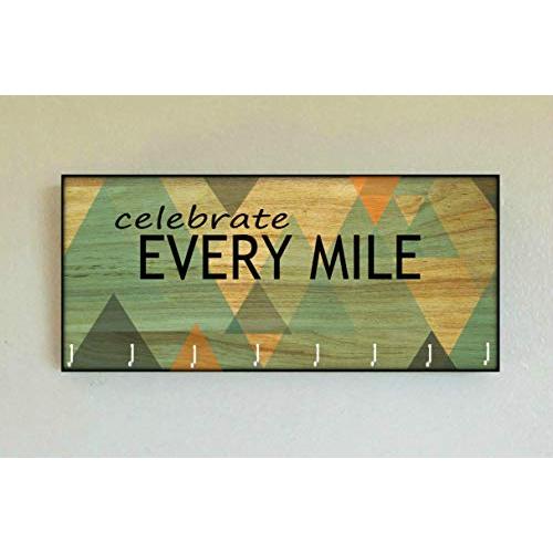 Race Medal Holder/Running Medal Hanger CELEBRATE EVERY MILE- Wood Wall Mounted Medal Organizer. CUSTOMIZATION Available