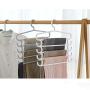 HJYPYJ Magic Hanger,Multi-Layer Multi-Functional Hanger Pants,Plastic Seamless Storage Artifact,Space-Saving Hanger Organizer Not Easy to Fall Off/White / 37.5x33.5cm