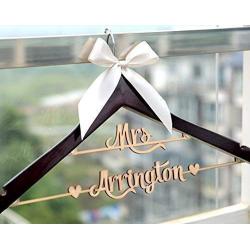 2 lines wood name wedding dress hanger, bridmaid dress hanger,bridal shower gift LL010