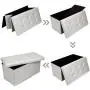 30&quot Folding Ottoman Storage Bench Toy Boxes Storage Chest/Footrest/Coffee Table/Padded Seat (Gray)