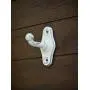Simple Small Wall Hook/Cast Iron Hanger/Antique White or Pick Color/Distressed Rustic Style/For Bathroom Towels, Keys, Robes, Purses
