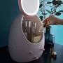 Makeup Organizer, Modern Jewelry and Cosmetic Storage Display Boxes with LED Lighted Makeup Mirror and 3 Drawers Great for Bathroom and Dresser