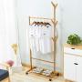 Y.H.Valuable Coat Racks Bamboo Coat Stand Simple Hat Coat Rack Modern Clothes Rack Hall Hanging Rod Bedroom Floor Hanger Clothes Tree Office Entryway Entryway Furniture