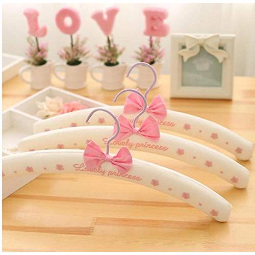 10pcs Random Color Pink Purple Fabric Padded Clothes Hanger for Shirt Dress, Lovely Princess Flower Bow-tie Wedding Dress Hanger Rack