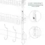 Over The Door Hook 2 Baskets & 5 Hooks Steel Storage Shelf Decorative for Office Home, Storage Organizer Rack for Coat Towel, Jewelry (White) Over The Door Hook 2 Baskets & 5 Hooks Steel Storage Shelf Decorative for Office Home, Storage Organizer Rack for Coat Towel, Jewelry (White)