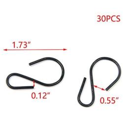 Tulead 1.73'' Length S Hooks Iron Hanger Hooks Connectors S-Shaped Hook Hnagers 2mm Thickness Pack of 30