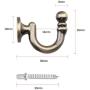 Jili Online 2 Pieces Metal Curtain Tieback Hooks Wall Door Clothes Hats Hangers - Bronze, 38x30x16mm
